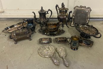 Lot Of Silver Plate Serving Pieces