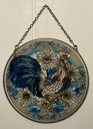 Vintage 4 Amia Hand Painted Glass Circle Sun-catchers