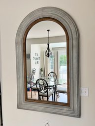 Arched Mirror With Wood & Tin Fame