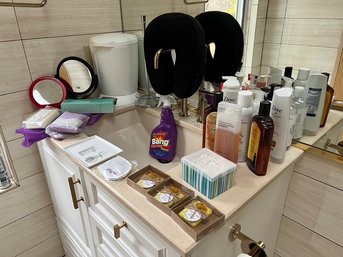 Bath Lot With Lotions, Mirrors, And More