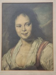 Lithograph 'The Gypsy Girl' By Frans Hals 17th Century Painting