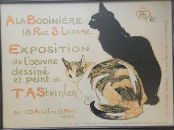 1894 T A Steinlen Paris Art Exhibition Advertising Poster Framed