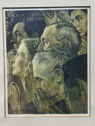 Signed Norman Rockwell Litho Framed !