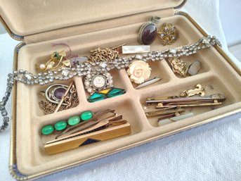 Box Filled With Various Types Of Vintage And Antique Jewelry