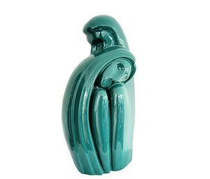 Large Vintage Hager Glazed Ceramic Embracing Figures Sculpture