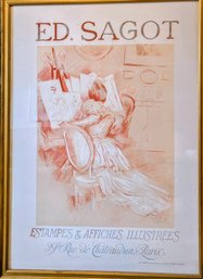 Rare Original 1899 Advertising Poster Designed By Paul Hellul And Published By Art Gallery Owner Ed Sargot.
