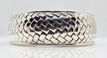 Basket Weave Bracelet In Sterling Silver