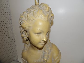 Plaster Bust On Plinth Lamped