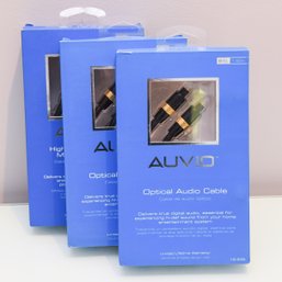 (3) Auvio 6 Foot Optical Audio Cables New In Box