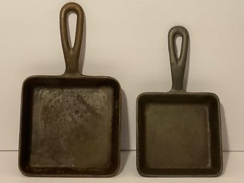 Vintage, Antique Cast Metal Service Small Frying Pans