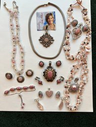 Sterling, Rose Quartz, Copper, Pearls, Shell, Beads And More, See Photos Generous Lot!
