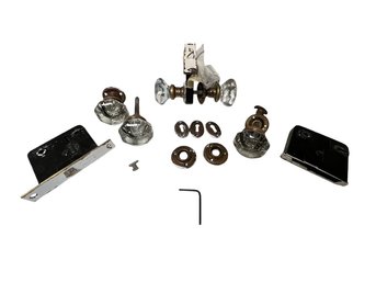 Glass Door Knobs With Door Hardware, And Keyholes
