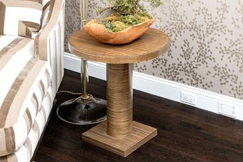 Specimen Veneered Pedestal Side Table