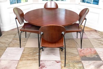 Dakota Jackson Style Round Kitchen Table With Four Chairs