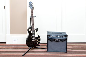 Handcrafted Epiphone Les Paul Model Electric Guitar With Peavey Amp