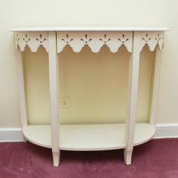 Solid Wood White Demilune Table