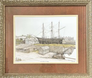‘Whaler Fitting Out For Voyage’ By Arthur Moniz Offset Print Of Artist’s Proof