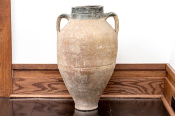 Twin Handled Earthenware Floor Vase