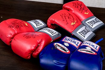Three Pairs Of Autographed Boxing Goves
