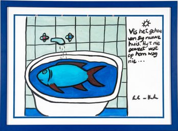 Painting On Paper - Fish In A Tub