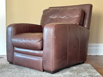 Crate And Barrel Leather Upholstered Recliner