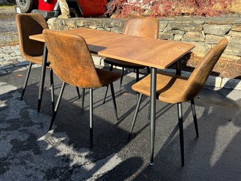 Faux Leather Upholstered Seats With Laminate Table Top