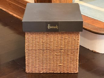 Harrods Lidded Wicker Basket