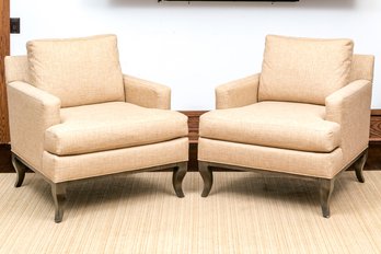 Pair Of Ethan Allen Upholstered Accent Armchairs