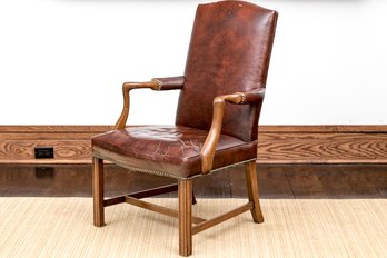 Kittinger  Walnut Framed Library Armchair