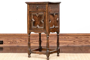 19th C. Dark Patinated Oak Cabinet Stand, Ca. 1880