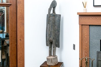 Vintage Carved African Tall Bird With Long Beak