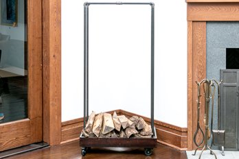 Industrial Firewood Rack On Wheels