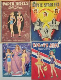 1940's Era Group Of 4 Paper Dolls Books