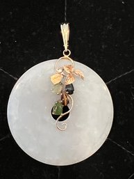 Vintage Donut Jade 14 Kt With Multi Stone Accents