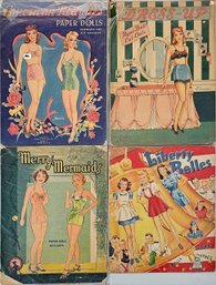 1940's Era Group Of 4 Paper Dolls Books