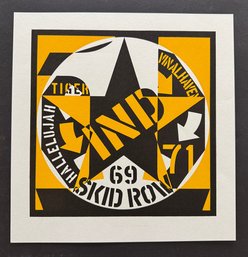 Robert Indiana Skid Row Lithograph 1973 Art Print Self Portrait 69