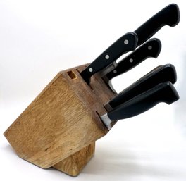 Vintage . A. Henckels Zwilling Knife Block & 7 Knives By Henckles, Wusthof, Messermeister & More