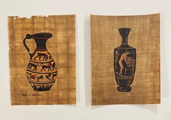 Very Old Egyptian Ink Originals Set On Parchment