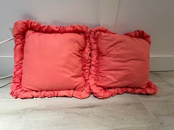 Salmon Colored Throw Pillows, 18' Square