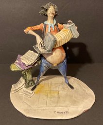T. Moretto Lo Scricciolo Sculpture, Man Playing Accordion.