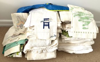 Vintage Linens: Table Cloths, Napkins, Placemats, Runners & More In Large Ikea Bag
