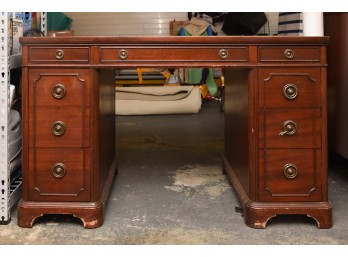 Vintage Solid Fruitwood (8) Drawer Desk