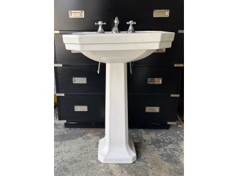White Ceramic Pedestal Sink