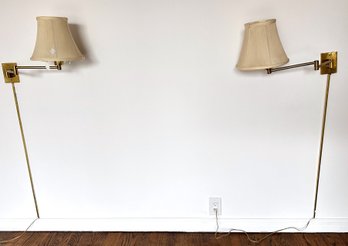 Pair George Hansen Mid-century Swing-Arm Wall Lamps