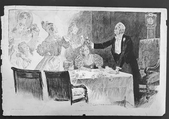 A Bachhelors Supper 1893 Double Sided Ink Print