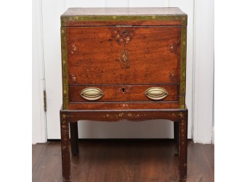 Antique Louis XVI Style Dowry Chest With Brass Hardware