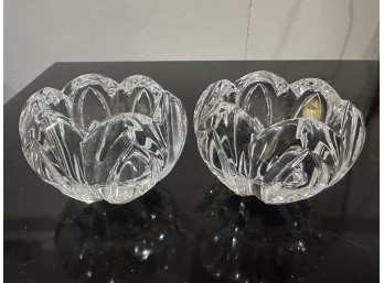 Pair Of Waterford Crystal Lead Glass Votive Candle Holders