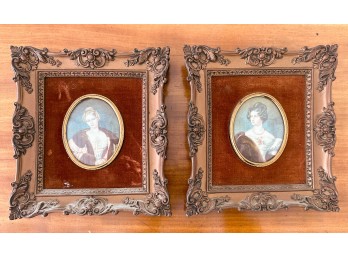 Pair Of Vintage Cameo Portraits