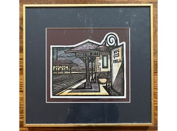 ‘Princeton Junction Train Station’ #1 By Daniel Rosner Original Pen And Ink Watercolor Signed