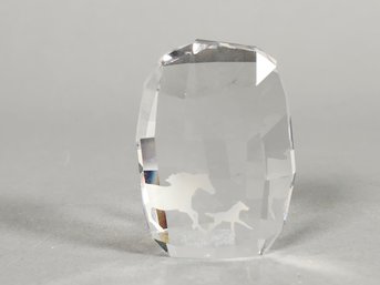 Swarovski Crystal 2014 Membership Gift With Etched Horses & Original Box